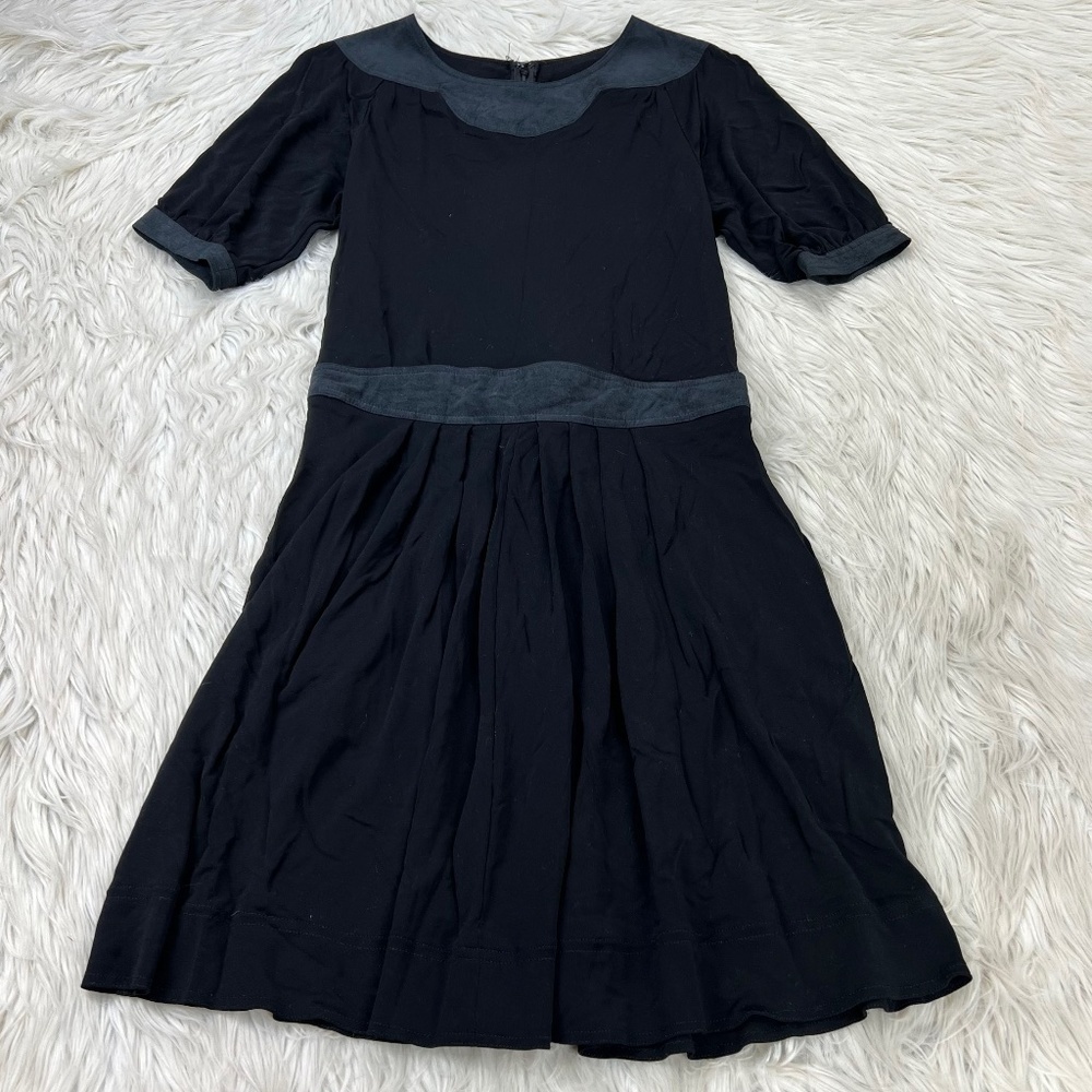 Sea‎ New York Black Faux Suede Panel Blouson Dress